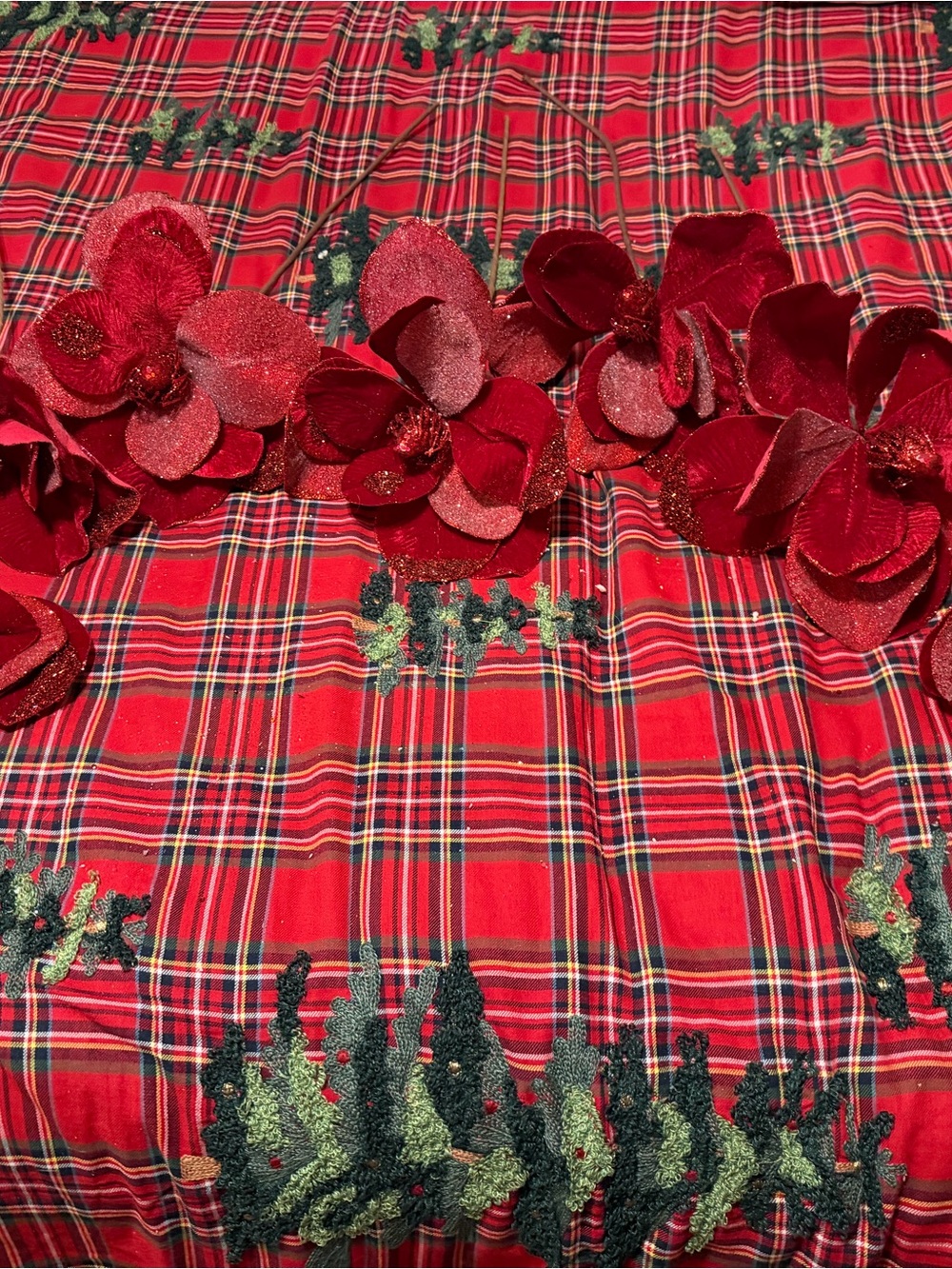Red Plaid Holiday Midi Skirt